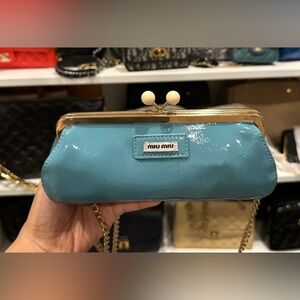 Miu Miu Turquoise Patent Leather Bag
